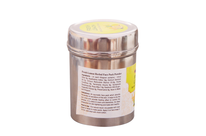 Fresh Lemon Face Pack Powder - 50g | Brightening & Refreshing Ayurvedic Face Pack