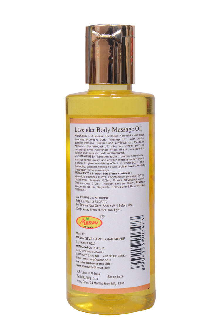 Lavender Body Massage Oil 200ml – Relaxing & Nourishing Spa Therapy