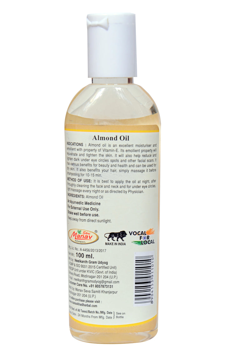 Almond Oil - 100ml | Natural Skin & Hair Nourishment