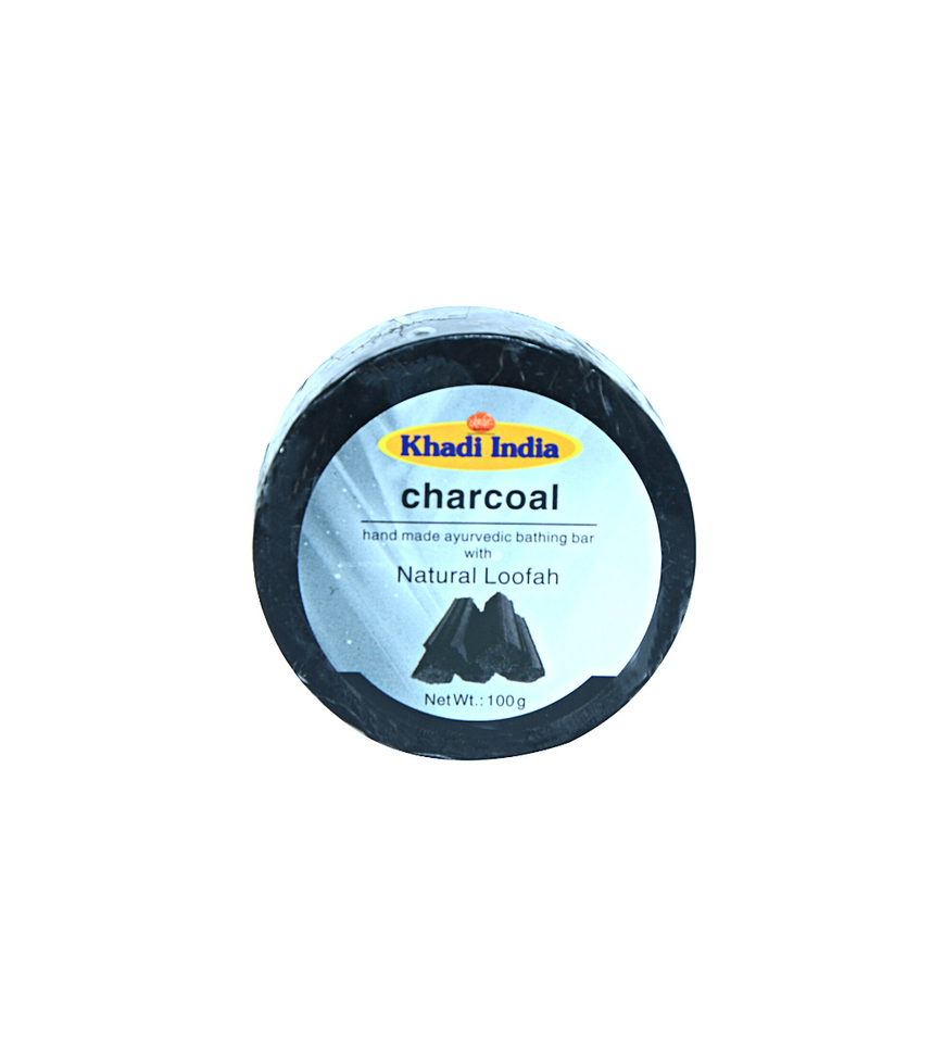 Bathing Bar with Loofah - Charcoal 100g